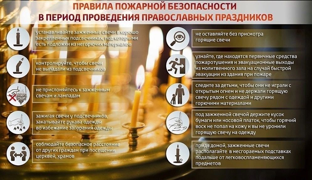 Соблюдайте правила пожарной безопасности во время празднования Светлого Христово Воскресения!