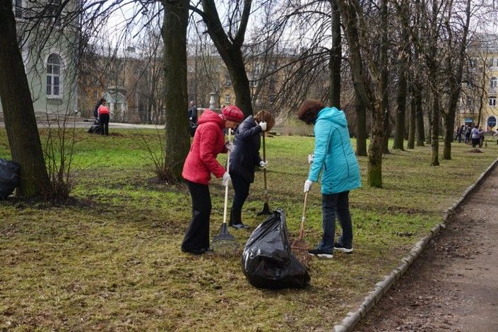 В рамках месячника по благоустройству в Колпинском районе убрано 83% территорий