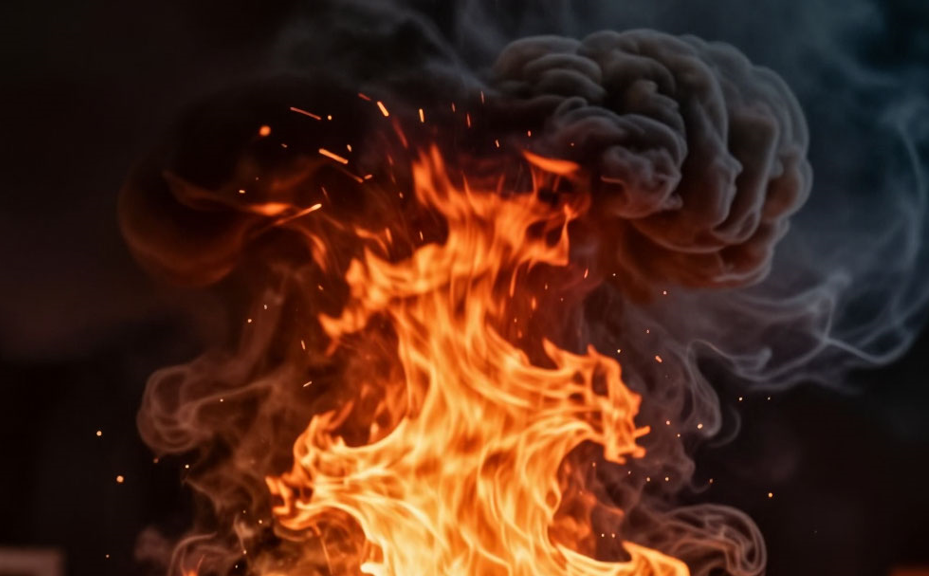 В Колпинском районе сгорел заброшенный дом