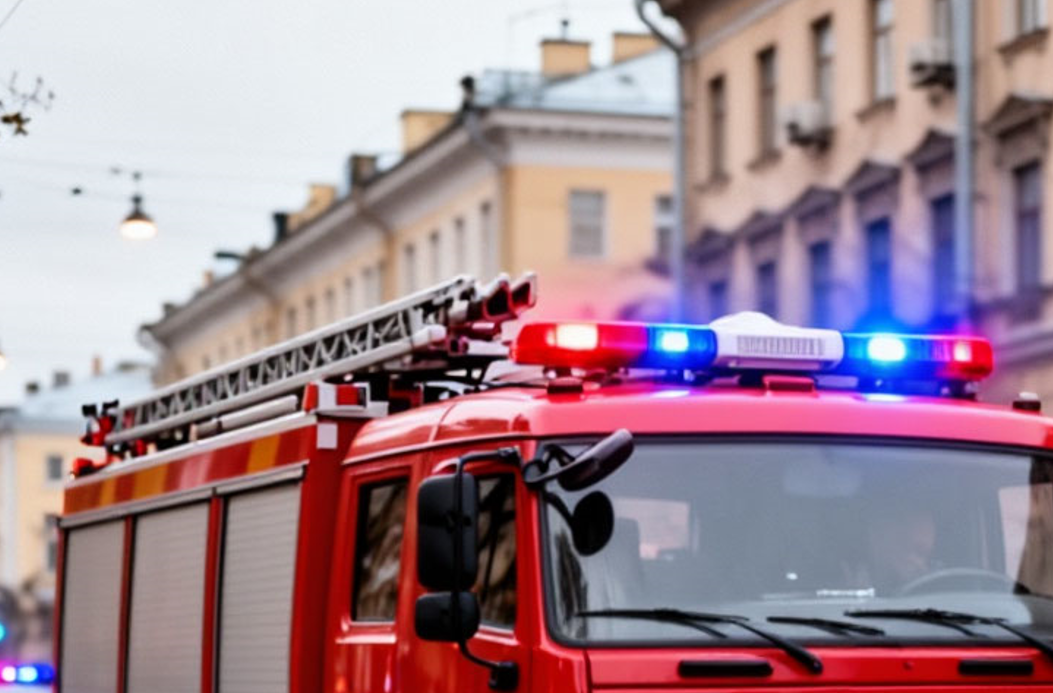 Во время пожара в автосервисе Петербурга пострадал мужчина
