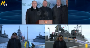 Владимир Путин принял участие в церемонии подъёма флага на новых боевых кораблях