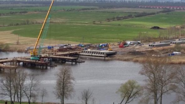 ФОТО: Ход строительства моста через Ижорский пруд