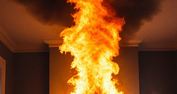 В посёлке им. Свердлова при пожаре в жилом доме пострадала женщина