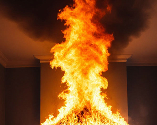 В посёлке им. Свердлова при пожаре в жилом доме пострадала женщина