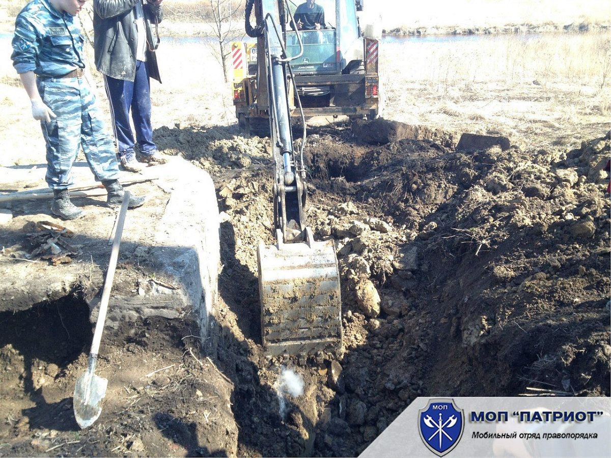 Откопан памятник ВОВ