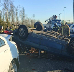 На 10 км внешнего кольца КАД в ДТП пострадали три легковых автомобиля