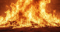 Металлический ангар горит на площади 1000 кв. м в Тосненском районе