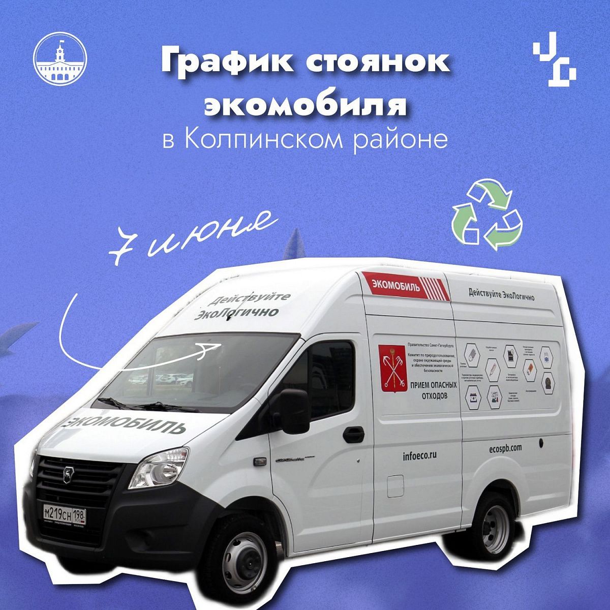 Экомобиль приезжает в Колпинский район Экомобиль приезжает в Колпинский район