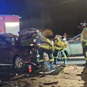 Автомобилисты оказались в ловушке в результате ДТП на северо-западе Петербурга