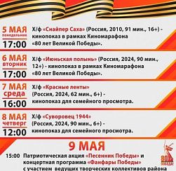 Афиша КДЦ «Подвиг» с 5 по 11 мая