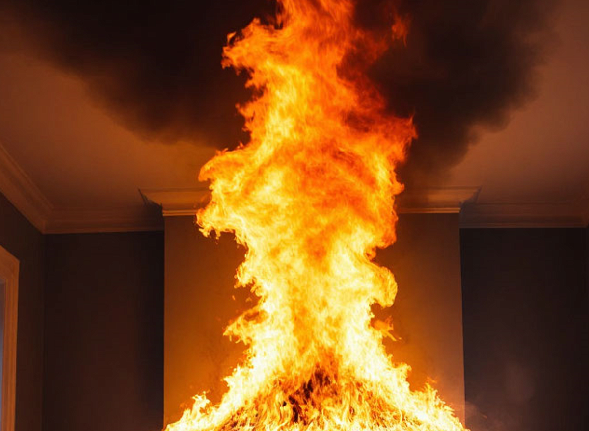 В посёлке им. Свердлова при пожаре в жилом доме пострадала женщина