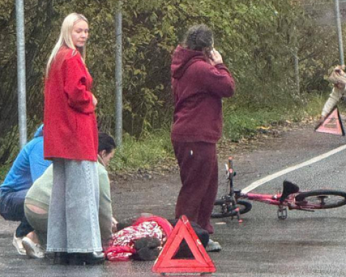 Иномарка сбила 9-летнюю велосипедистку в Пушкине