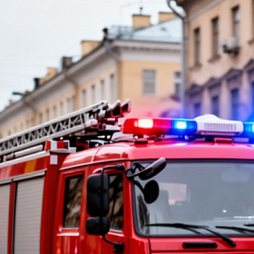 Во время пожара в автосервисе Петербурга пострадал мужчина