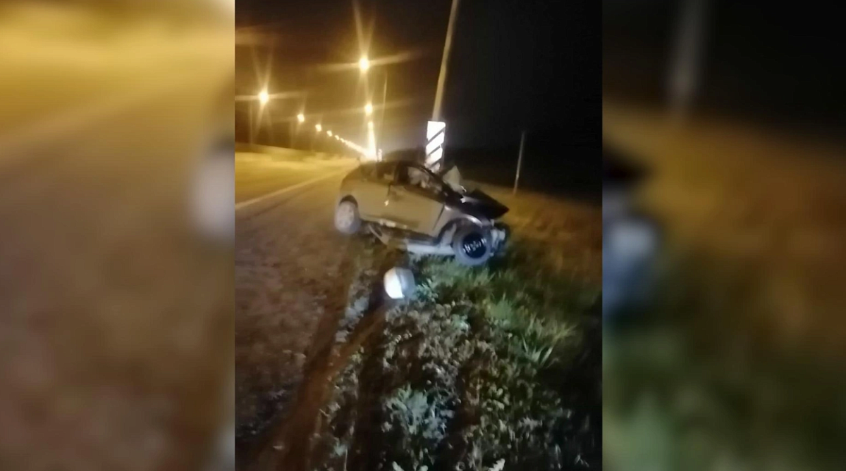 Водитель легковушки погиб, врезавшись в столб на трассе М-10 в Ленобласти