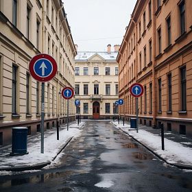 В Петербургских дворах могут появиться регулирующие движение машин знаки