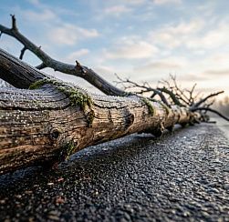 Водителям рассказали, что делать при падении дерева на машину