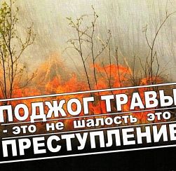 Поджог травы не шалость, это – преступление