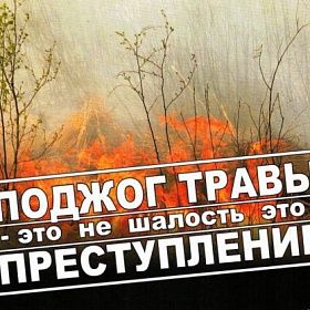 Поджог травы не шалость, это – преступление
